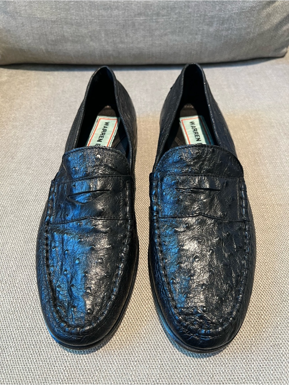 Warren Edwards Genuine Crocodile Penny Loafers Men’s 9.5M Black